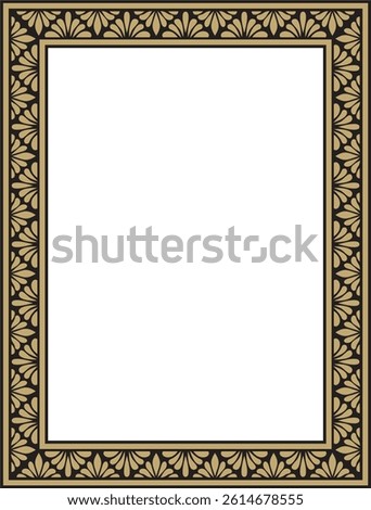 Vector gold and black square classic byzantine ornament. Rectangle, border, Ancient Greece, Eastern Roman Empire frame. Decoration of the Russian Orthodox Church
