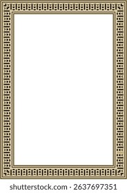 Vector gold and black square Egyptian ornament. Rectangle, frame, ancient Egypt.Pattern of lotus flowers and sun

