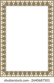 Vector gold and black square Egyptian ornament. Rectangle, frame, ancient Egypt.Pattern of lotus flowers and sun
