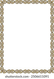 Vector gold with black square Kazakh national ornament. Ethnic pattern of the peoples of the Great Steppe,
