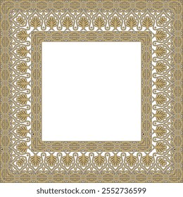 Vetor ouro e quadrado preto ornamento indígena nacional. Retângulo, borda, quadro étnico hindu.
