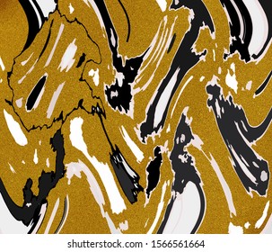 Vector Gold, Black and White Shiny, Glitter, Geometrical Background. Abstract, Artistic Design. 