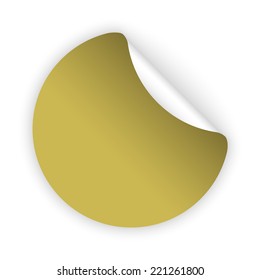 vector gold blank template sticker with light shadow