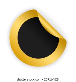 vector gold blank template sticker with light shadow