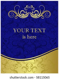 vector gold blue background