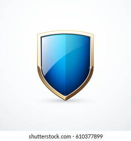 Vector gold and blue shield icon