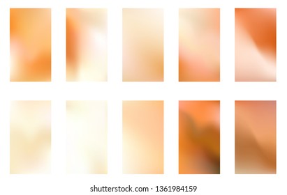 Vector gold blurred gradient style background. Abstract luxury smooth illustration wallpapers set 