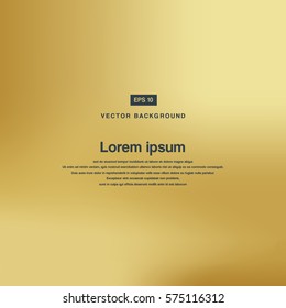 Vector gold blurred gradient style background  Abstract luxury smooth illustration wallpaper