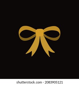 Vector gold bow. Vector illustration 