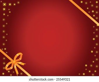 Vector gold bow and stars