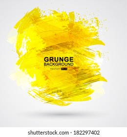 Vector gold brush strokes and ink. Abstract vector design element.