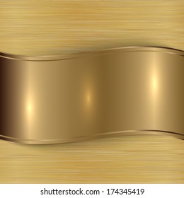 Vector gold  brushed metallic plaque background texture