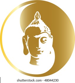 the vector gold buddha