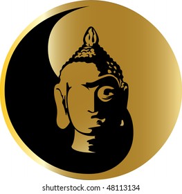 the vector gold buddha