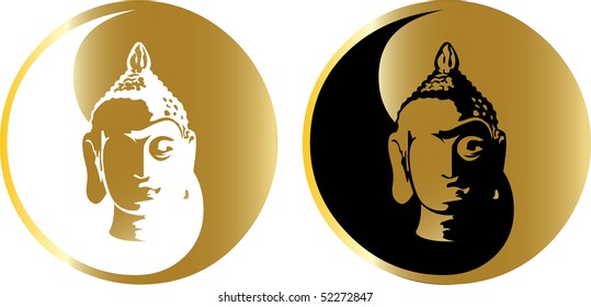 the vector gold buddha