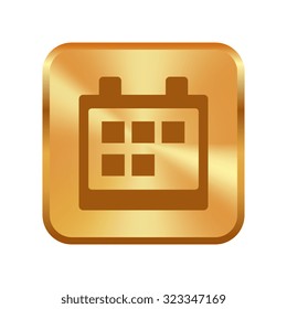 Vector gold button with Calendar Icon 