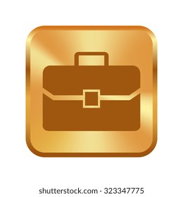 Vector gold button with Vector gold button with Case. Vector icon isolated 