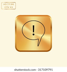 Vector gold button with Communication Icons 