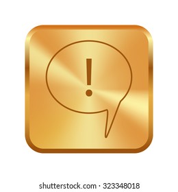 Vector gold button with Communication Icons 