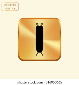 Vector gold button with Vector ironing board 