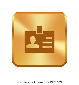 Vector gold button with Vector name tag for ID - human, user, member