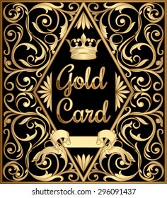 Vector gold card vintage design