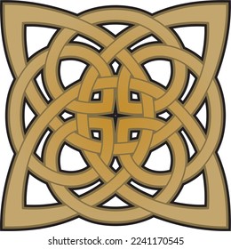 Vector gold celtic knot. Ornament of ancient European peoples. The sign and symbol of the Irish, Scots, Britons, Franks.