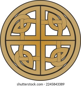 Vector gold celtic knot. Ornament of ancient European peoples. The sign and symbol of the Irish, Scots, Britons, Franks.