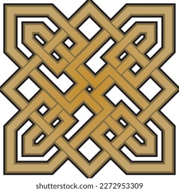 Vector gold celtic knot. Ornament of ancient European peoples. The sign and symbol of the Irish, Scots, Britons, Franks.

