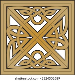 Vector gold celtic knot. Ornament of ancient European peoples. The sign and symbol of the Irish, Scots, Britons, Franks.