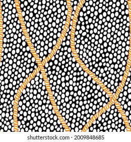 vector gold chain pattern on retro black background