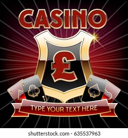 Vector gold chic banner for Casino