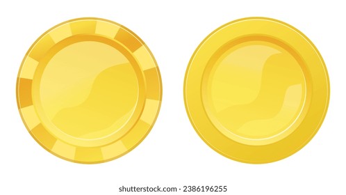 Vector gold chip. Isolated image. Realistic coin for the game. Award element EPS10