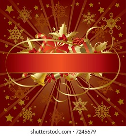 Vector gold Christmas banner