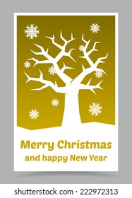 vector gold christmas card with christmas elements