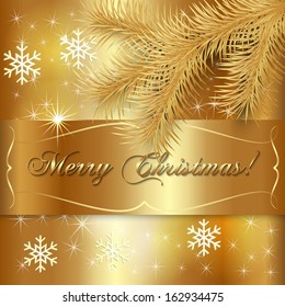 Vector Gold Christmas Holiday Greeting Card