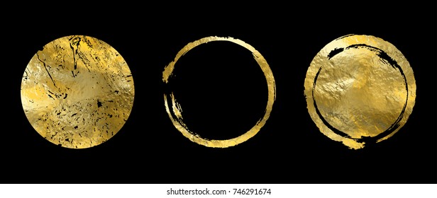 Vector gold circle frame set