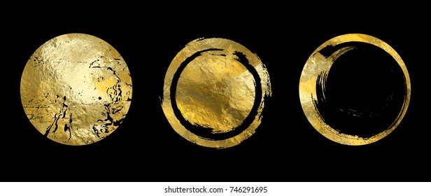 Vector gold circle frame set