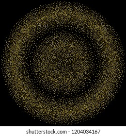 Vector gold circle with shiny sparkles