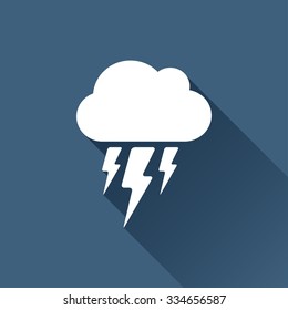 Vector gold cloud flash icon isolated on dark.  