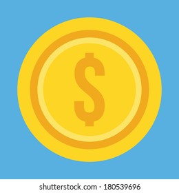 Vector Gold Coin Dollar Icon