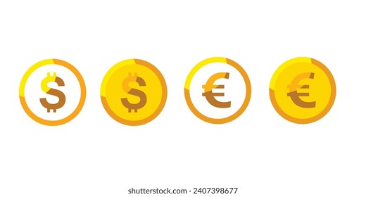 vector gold coin with dollar symbol, simple design for graphic and digital needs, eps 10 format