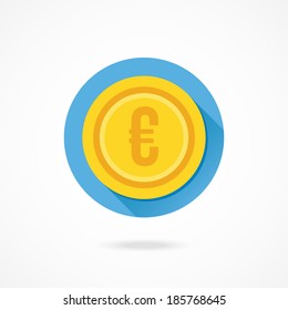 Vector Gold Coin Euro Icon