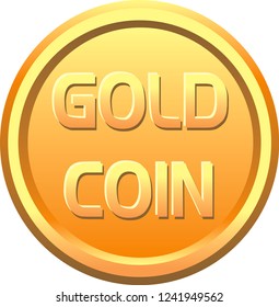 Vector - Gold Coin Isolated White Background