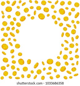 Vector gold coins falling background