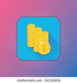 Vector Gold Coins Icon