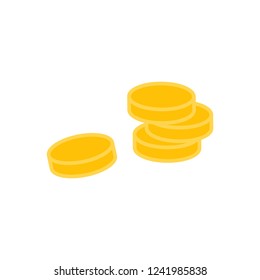 Vector gold coins illustration. Flat illustration. Vector gold coins symbol. 