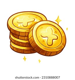 Vector gold coins isolated on white background. Eps10 vector illustration.