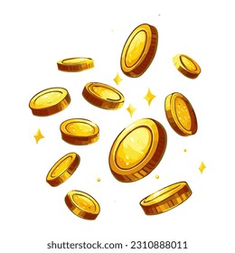 Vector gold coins isolated on white background. Eps10 vector illustration.