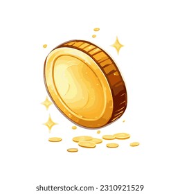 Vector gold coins isolated on white background. Eps10 vector illustration.